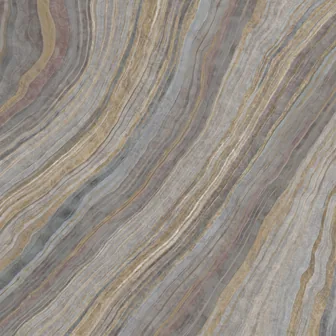 Onice Cascata, polished: a denser band of gold and rust layering with a green seam